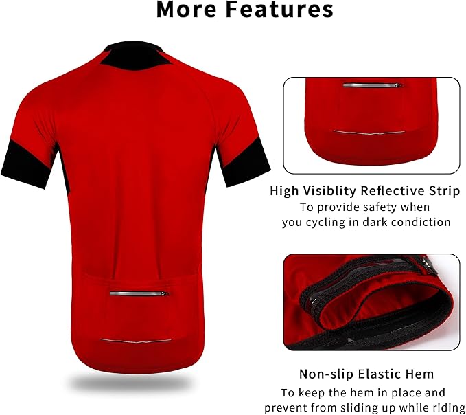 Cycling Jersey Men Bicycle Shirt Short and Long Sleeve MTB Road Biking Jersey with Pockets