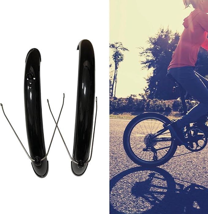 pistro Folding Bike Fenders Front & Rear Fenders for 20 Inch Wheel Folding Bicycles Black Bicycle Mud Guards Mudflaps