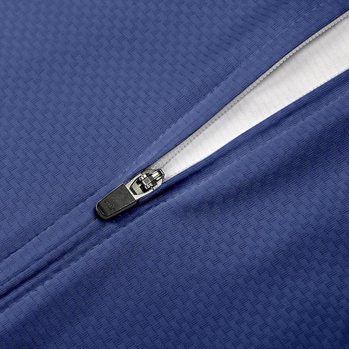 Men's Cycling Jerseys Long Sleeve Bike Biking Shirts Full Zip with Pockets Road Bicycle Clothing