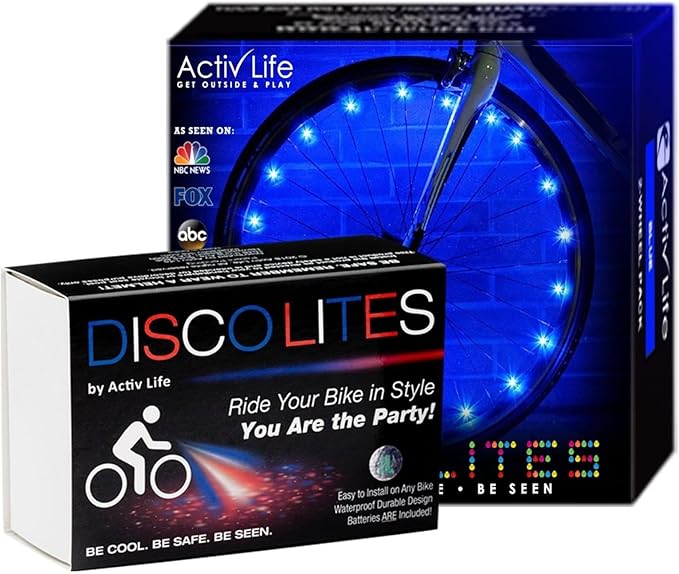 Activ Life 2-Tire Pack LED Bike Wheel Lights with Batteries Included, Get 100% Brighter and Visible from All Angles for Ultimate Safety and Style