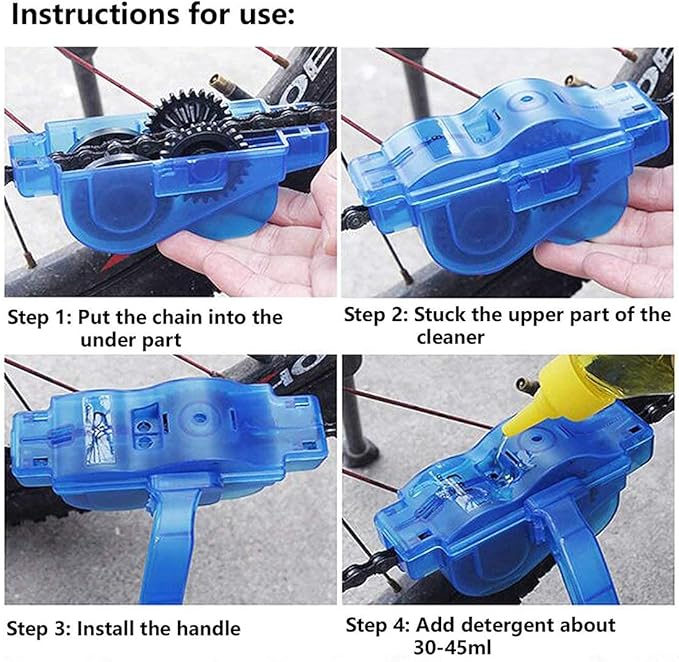 Bike Chain Cleaner Kit, Easy and Quick Clean Chains Scrubber Gear Brush Maintenance Cleaning Tool Set for Road Bicycle Mountain Bikes MTB