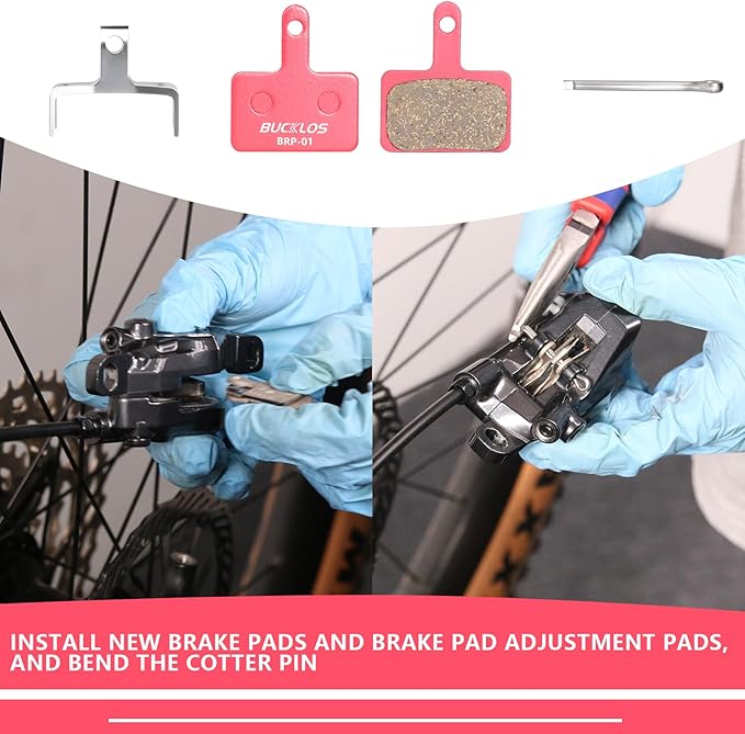 BUCKLOS Bike Disc Brake Pads for TRP Tektro Shimano MT200 Deore Br-M575 M525 M515 T615 T675 M505 M495 M486 M485 Ridstar Q20,Bicycle Disk Brakes Pads for Mountain Bike/Electric Bike/Road/Scooter/Ebike