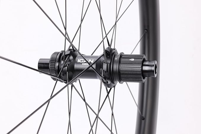 ICAN G40/G50 1320g/1375g Carbon Gravel Bike Disc Wheelset 700C Hooked Rimset 25mm Inner Width 36T Ratchet Hub