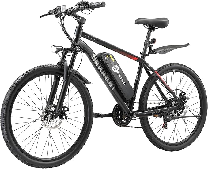 26" Electric Bike for Adults, E-Bike Commuter–500W Brushless Motor,375WH, 7-Speed, Front Suspension Fork, 20MPH Top Speed, 37+ Miles Long Range–Certified to UL 2849