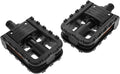 VILLCASE 2pcs Lightweight Nylon Flat Mountain Bike Pedals with Sealed Bearings and Large Non-Slip Platform for Trail Riding and Folding Bikes, Black
