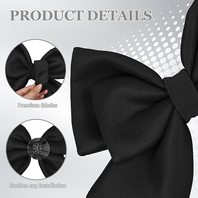 Bow Helmet Accessory, 8.07"x11.22" Stylish Motorcycle Helmet Bow Decoration for Women, Removable Cute Fashion Ribbon Bows Ornament for Motorcycle Scooter E-Bike Helmets (Black)