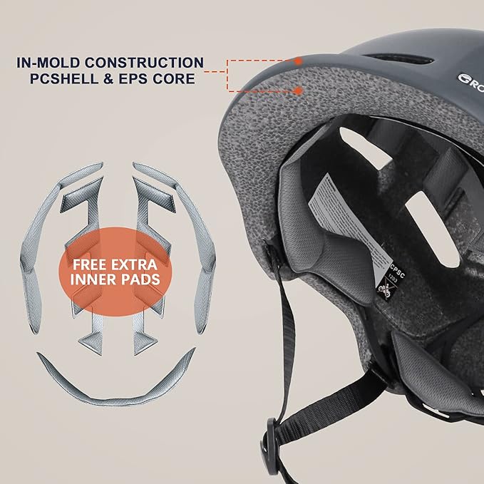 Adult Bike Helmet with Light - Dual Certified for Bicycle Scooter Skateboard Road Cycling Skating Helmet