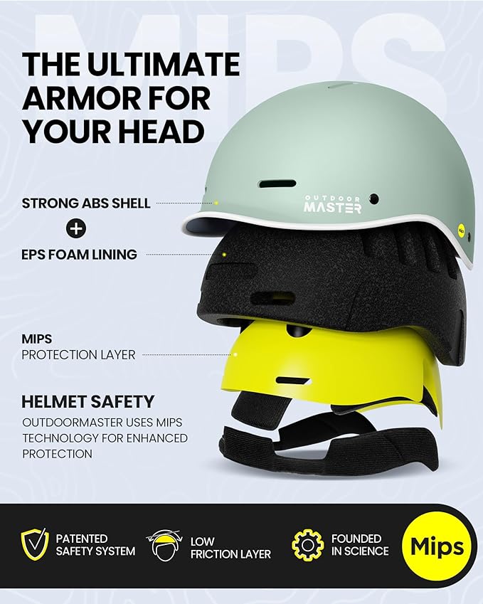 OutdoorMaster MIPS Adult Bike Helmet,Adjustable Cycling Helmet for Men & Women - Safety Certified for Bicycle Skateboard Road Bike Skating Roller Commuting Helmet