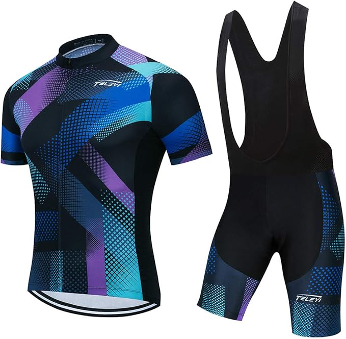 Men's Cycling Jersey Set, Summer Mountain Bike Clothing Short Sleeved Riding Jerseys