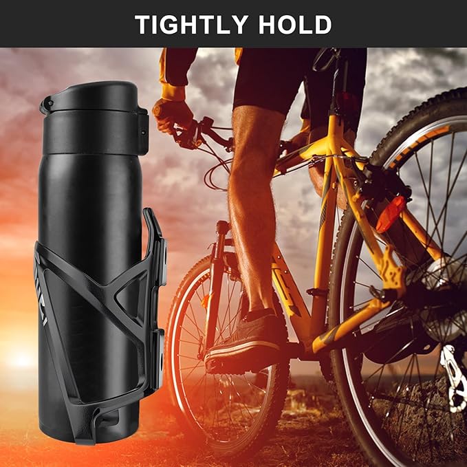 Bike Water Bottle Holder with Screws Lightweight Cycling Bicycle Water Bottle Holder for Road, Mountain Bike (Black)