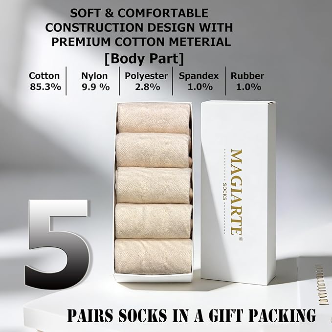 MAGIARTE Womens Mini Crew Ankle Socks Athletic Casual Cotton Socks for Women