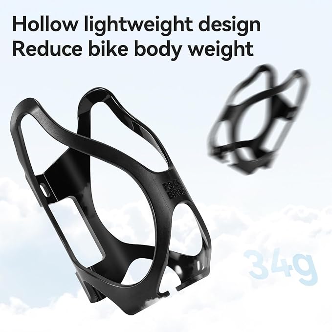 ROCKBROS Bike Water Bottle Holder,Lightweight Water Bottle Cage Universal Cycling for Road/Mountain/Folding Bikes,Fits 2.95 Diameter Bottles