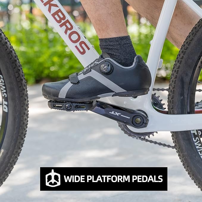 Rock BROS Mountain Bike Pedals Nylon Composite Bearing 9/16" MTB Bicycle Pedals with Wide Flat Platform