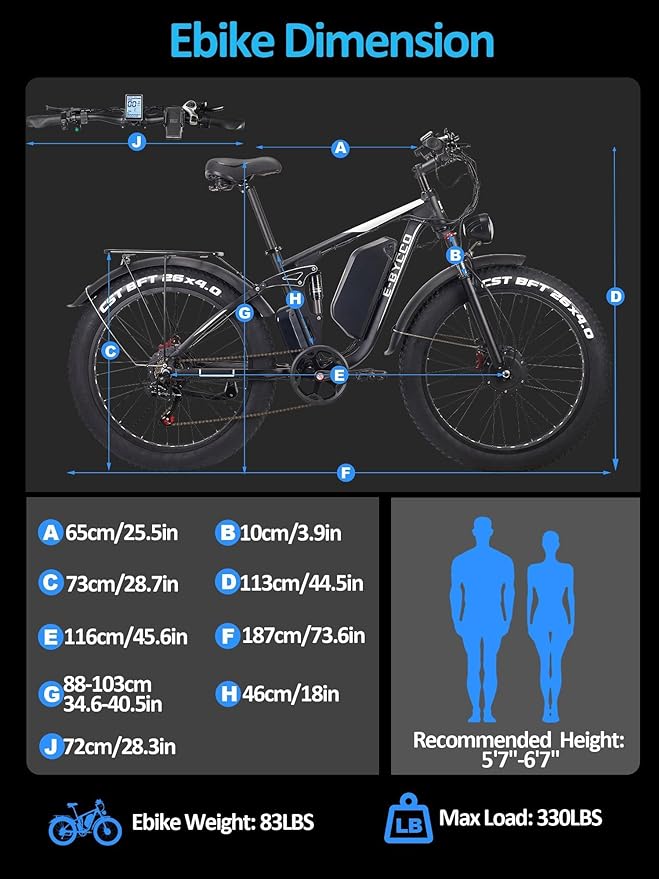 6000W Electric Bike for Adults, 52V 32AH Dual Motor E-Bike, Up to 100Mile & 45MPH All-Terrain Fat Tires Full Suspension 24/26 Inch Electric Bicycles Hydraulic Disc Brake for Road UL2849 by SGS
