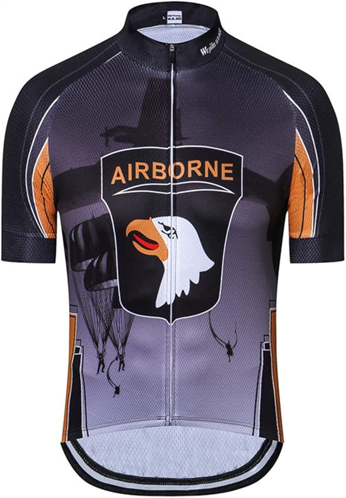 JPOJPO USA Cycling Jersey Men Short Sleeve Bike Shirts Biking Jersey Summer American Bicycle Tops with 3 Pockets Reflective