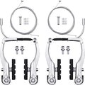 Universal Mountain Bike Brakes Set - 2 Pairs, Replacement for Most Bicycles, Includes 2 Pieces Brake Cables, Gear Shift Cable Wire, End Caps, End Ferrules