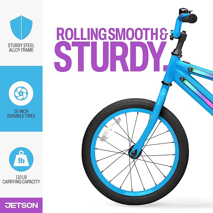 Jetson Light Rider Kids’ Light-up Unisex Bike, LED Light-up Frame, 3 Different Light Modes