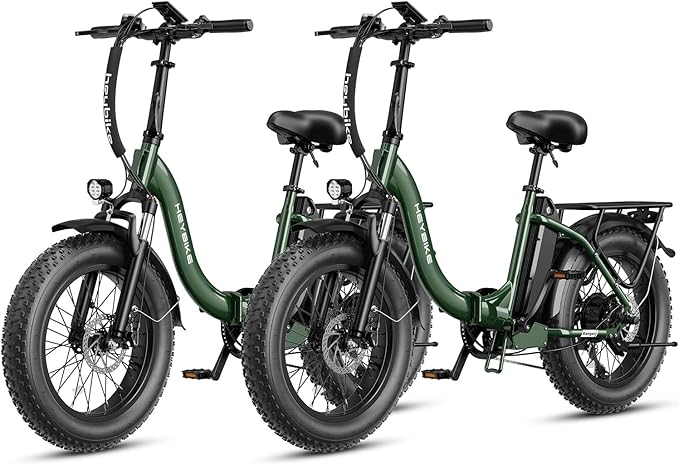 Heybike Ranger 2.0 Foldable Electric Bike for Adults, 20"×4 Fat Tire Ebike with 1400W Peak Motor, 28 MPH Max Speed, 600Wh Removable Battery, Up to 65 Miles Range, Front Suspension Step-Thru E Bike