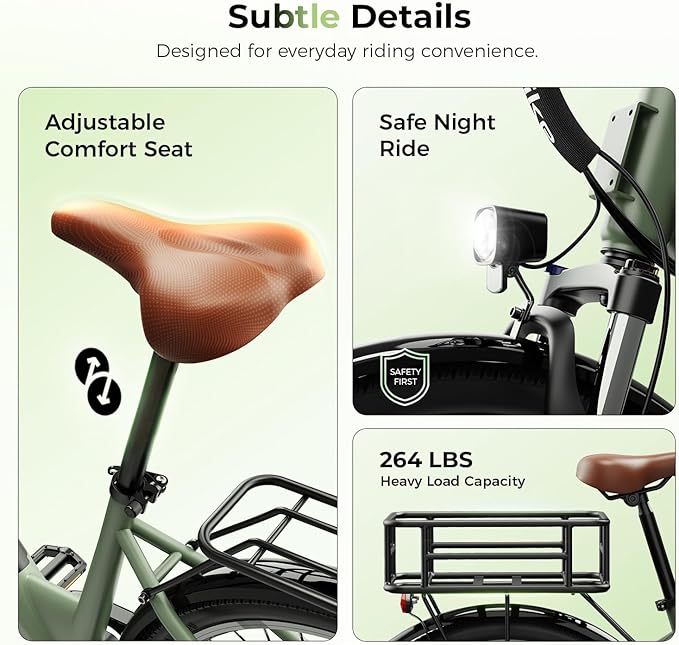 Heybike Cityscape 2.0 Electric Bike for Adults with 1200W Motor Peak, 468Wh Removable Battery, up to 50Miles 24MPH 26" Electric Commuter Bike with 7-Speed, UL Certified