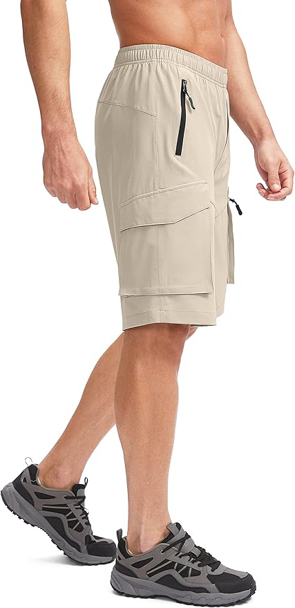 Bikewa Men's Mountain Bike Shorts 3D Padded Loose-fit Biking Riding Cycling Bicycle Biker Shorts Zipper Pockets