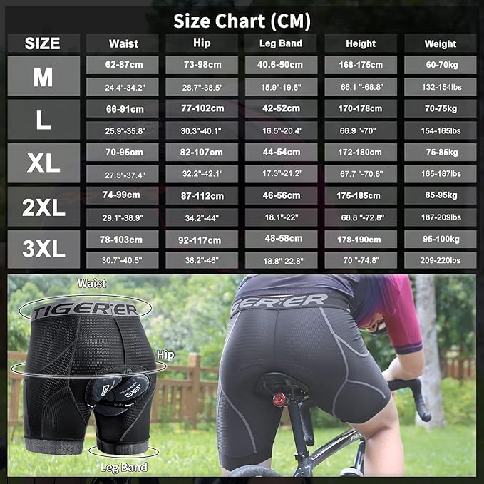 X-TIGER Men's Cycling Underwear Shorts 5D Padded Gel,MTB Biking Shorts Pants with Breathable,Adsorbent Design