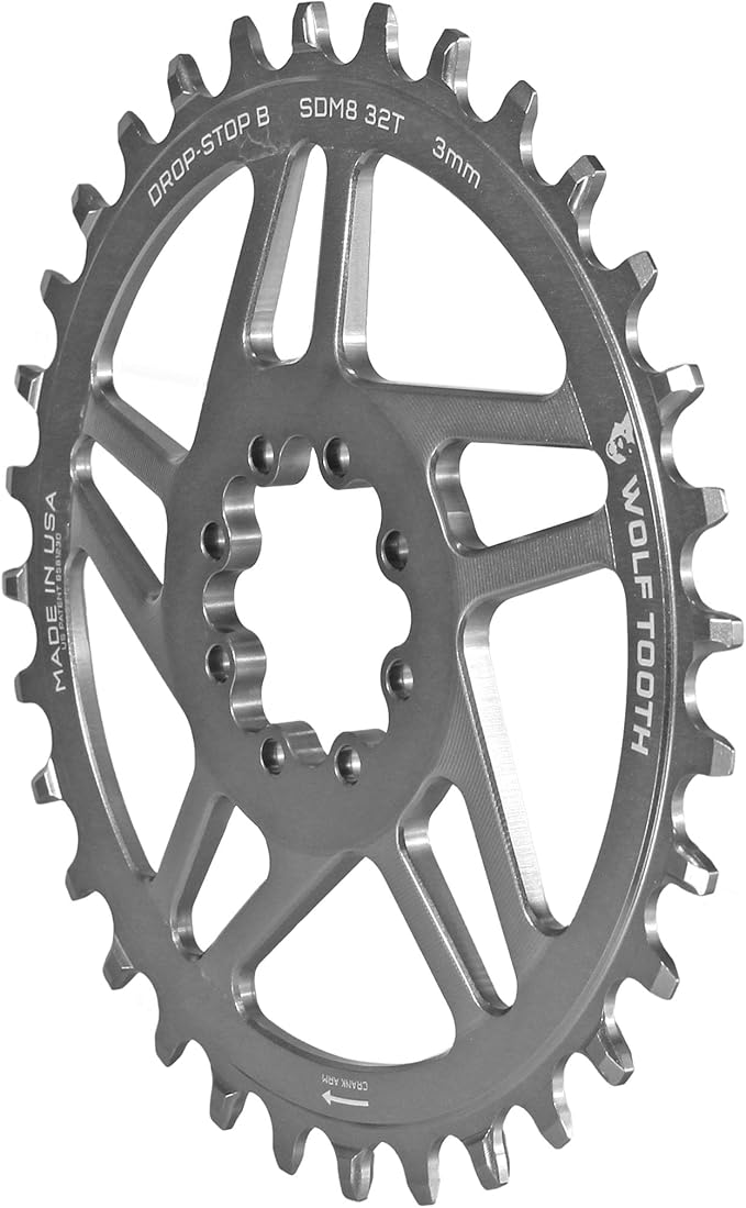 Wolf Tooth Direct Mount Chainring for SRAM 8-Bolt Raw Silver