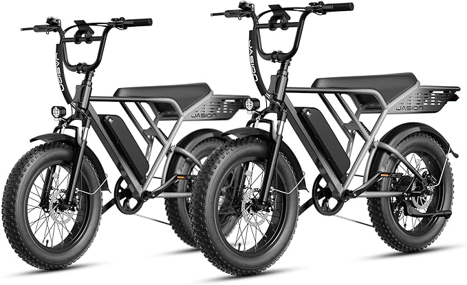 Jasion RetroVolt Electric Bike for Adults, 2000W/3000W Peak - 30/38MPH Electric Dirt Bike, 48V-52V, 13AH/20AH Battery, 70/90Miles Max Range Electric Motorcycle, 20'' X 4'' Fat Tire All-Terrain E-Bike