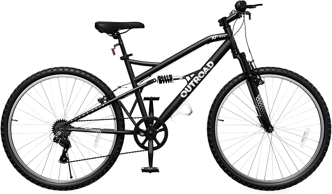 26 inch Mountain Bike 7-Speed,Dual Full Suspension,High-Carbon Steel, for Men Women Adult, MTB Bicycle with Suspension Fork,Sleek Colors(Green)