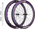 Carbon Road Bike Wheelset, 700C Bicycle Center Lock Disc Brake 6 Bolt Hub Wave Rim Wheels, for Long-Distance Riding