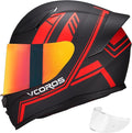 VCOROS Motorcycle Full Face Helmet for Unisex-Adults DOT Approved WS-609 Motorbike Street Bike Racing Helmets