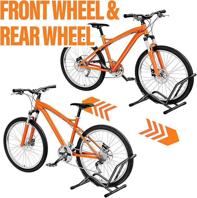 NEW Bike Stand Floor for 16-29" | Roll in/out Bike Rack Garage | Easy Parking Bike Storage | Bicycle Stand Fits Tires <3.4" | In&Outdoor Bike Holder | for Bike Repair & eBike Stand etc.
