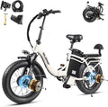 Wildeway 2000W Dual Motor Electric Bike SummitX 32Ah Battery E-Bike 90 Miles Long Range 28MPH Foldable 20x4.0 Fat Tire Ebike for Adult Hydraulic Brake Delivery Commuting Bicycle 2 Seat