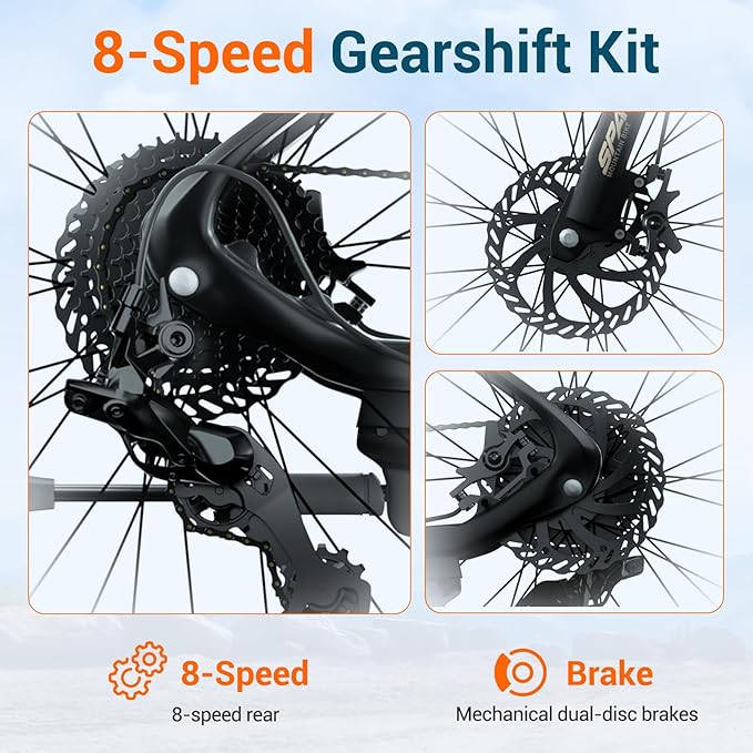 SPATIAL Mountain Bike, 20/24/26/27.5/29 inch Outdoor Cycling Bike,21/8 Speed Lightweight Aluminum Frame | Dual Disc Brakes,Adjustable Ergonomic Seat for Men Women Adult Teens