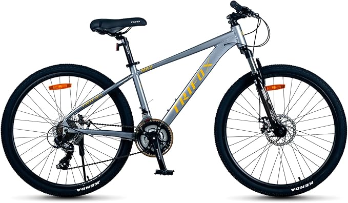TRIFOX 26 Inch Aluminum Mountain Bike with Shimano 21-Speed,Aircraft-Grade Aluminum Frame,Dual Disc Brakes,15/17 Inch Internal Cable Routing Frame for Men Women Boys Girls