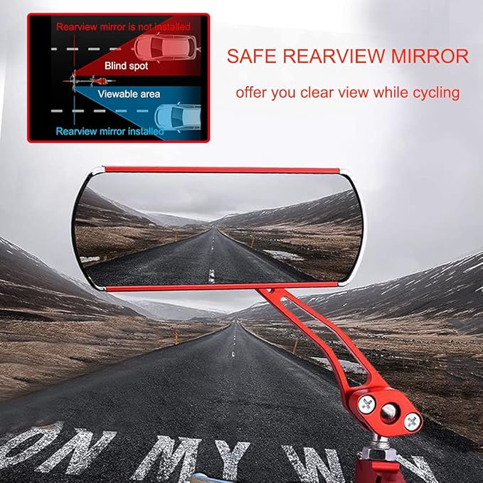 Bike Mirrors Handlebar Rearview Mirror, Bicycle Mirrors for Handlebars 2 pack, Bike Mirrors for Handlebar for Electric Bike, Mountain Bike, and Fixed Gear Bike (Red)