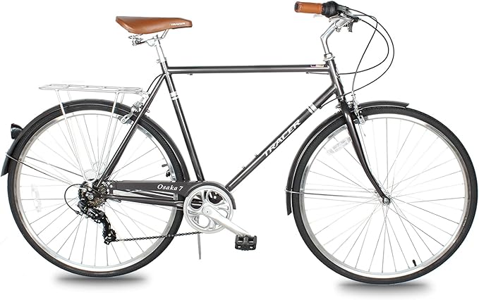 Tracer Osaka Hybrid Bikes, Steel Frame, Shimano Nexus Inter 3/7 Speed, Brown Seat Brown Grips, Road Bike, City Bike, Multiple Colors
