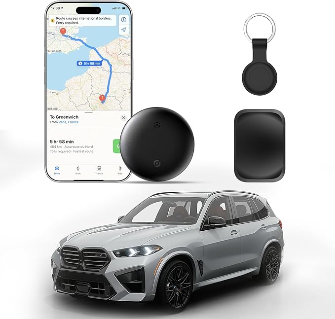 GPS Tracker for Vehicles, Works with Android & iOS Apple Find My, No Monthly Fee or Subscription, Hidden Magnetic Car Tracking Device, Mini Smart Tags Finder for Motorcycles, Keys, Suitcases, Luggage