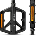 SYACHI Bike Pedals with Reflective Strip, Non-Slip & Wide Paltform & Lightweight Mountain Bike Pedals, 9/16 Inch Universal Bicycle Pedals for Mountain Road BMX MTB Bikes, Black