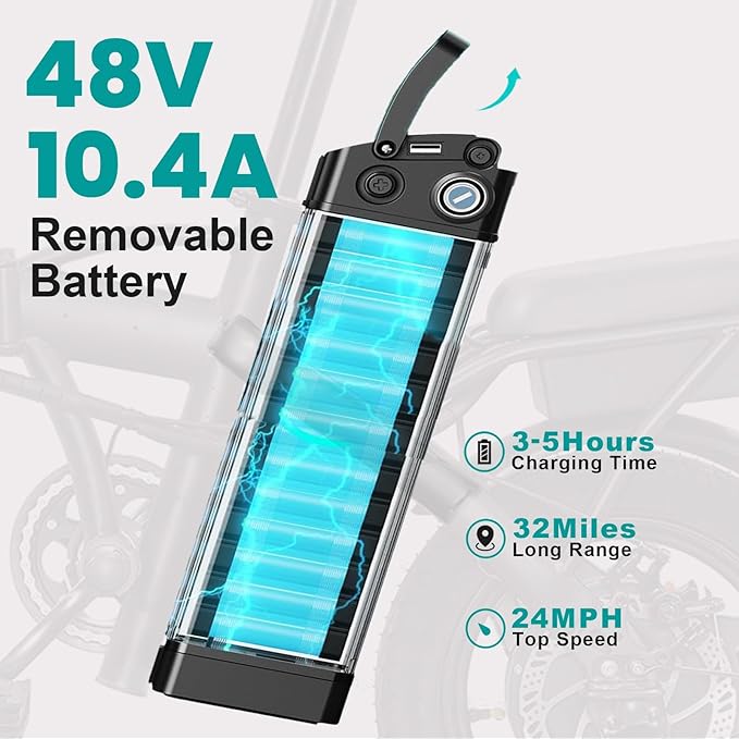 Electric Bike for Adults and Teens, Folding Ebike,Commuter City Foldable E Bike with 560W Motor and 48V 10Ah Battery, 24 MPH Speed Pedals Assist, Dual Disc Brakes,14" Compact Electric Bicycle