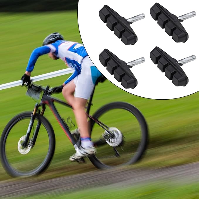 Bike Brake Pads Set, Cantilever Brake Pads For Road Bikes Mountain Bike With 55Mm Thread Post Blocks Cycling Shoes Replacement Blocks Lightweight, All Weather Compatible Black Rubber Construction