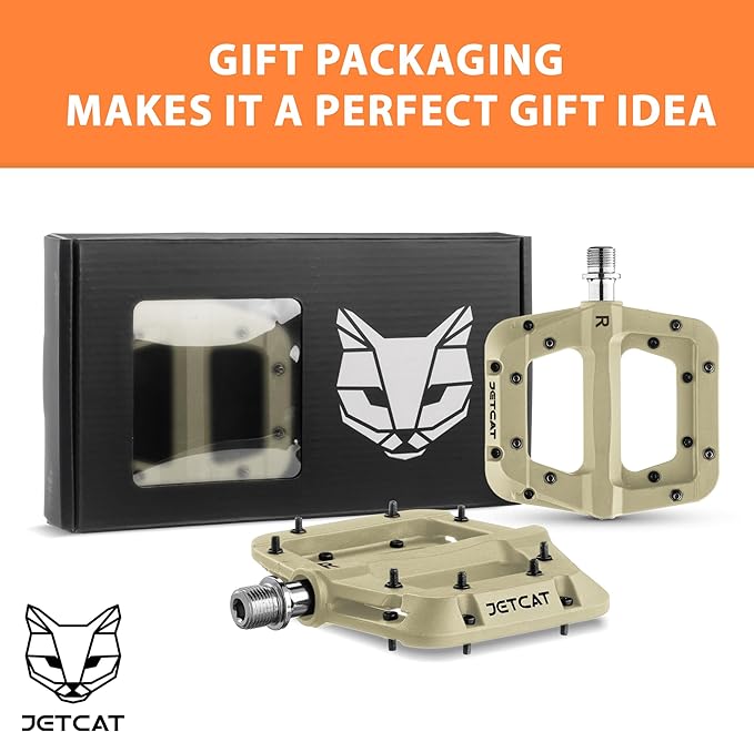 Mountain Bike Pedals Flat - MTB Pedals Flat, Bicycle Pedals for BMX/MTN/Road/Gravel/EBike, BMX Pedals, Platform Pedals, Adults & Kids Bike Replacement Upgrades Parts 9/16