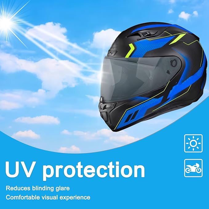 HJ-31 Shield Replacement Visor Fit for HJC i10 i70, Tinted Motorcycle Helmet Visor Motorcycle Helmet Accessories (Grizzly)