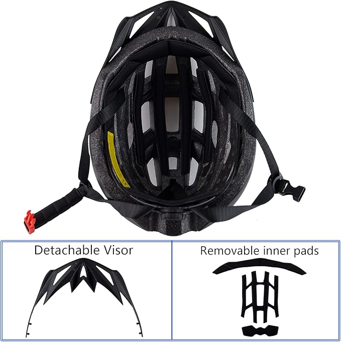 Adult Bike Helmets, Adjustable Mens Womens Bicycle Helmet, Lightweight Road Mountain Cycling Safety Sports Helmets with Detachable Visor