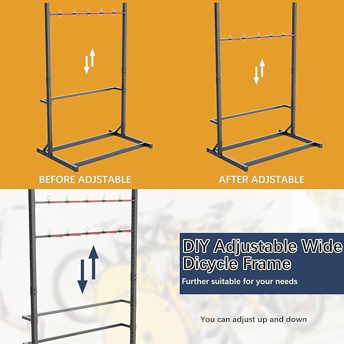 Freestanding Bike Stand for Garage,Bike Rack Garage,Accommodate 5 Bikes Vertical Heavy Type Floor Stand,Suitable Floor Stand MTB Road