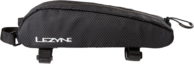LEZYNE Energy Caddy Bicycle Frame Storage Bag - Water-Resistant Bike Top Tube Organizer with Zipper Closure, 3-Point Attachment