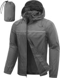 SWISSWELL Mens Rain Jacket & Coats Packable Lightweight Waterproof Windbreaker Hooded for Golf Cycling Hiking