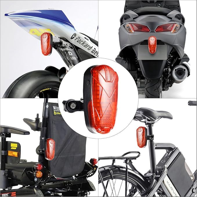 GPS Tracker for Bike Bicycle GPS Tracker Hidden GPS Tracking Device for Motorcycle Motorbike Anti-Lost Anti-Theft, with LED Tail Light - 4G TK906