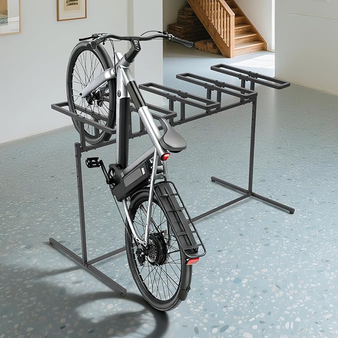 3/5 Bikes Stand Rack Adjustable Bike Storage Rack, Bikes Floor Stand, Bicycle Parking Rack, Bicycle Stand for Garage, Indoor, Outdoor, Max Tire Width 2.4in (For 5 Bikes)