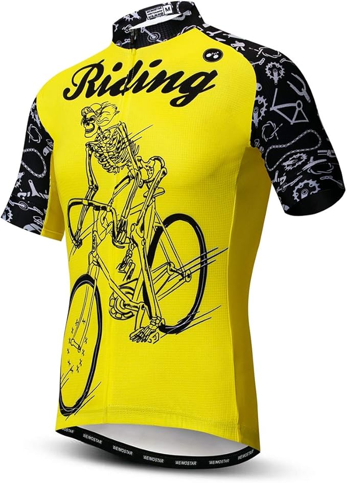 Men's Cycling Jerseys Tops Biking Shirts Short Sleeve Full Zipper Bike Clothing