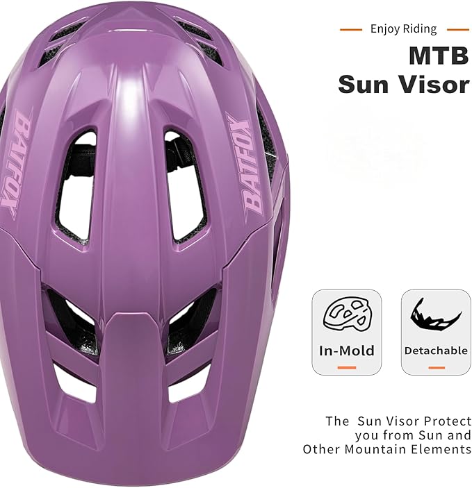 BATFOX NTA 8776 E-Bike & Mountain Bike Helmet for Adults Youth, E-MTB Cycling Helmet for Men Women (52-60CM)